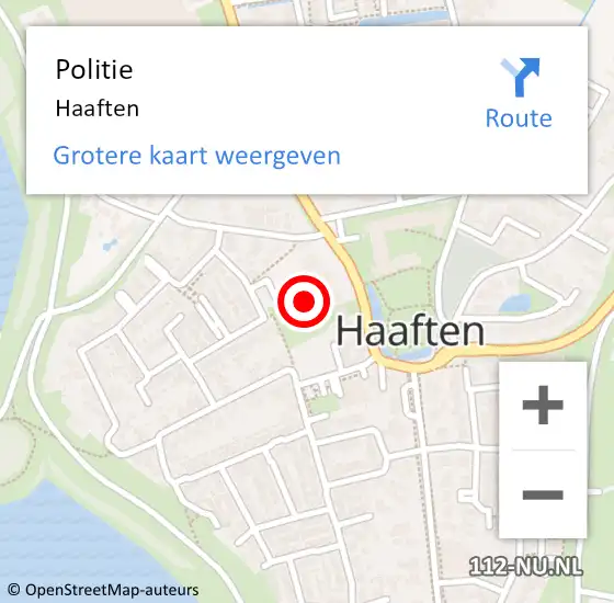 Locatie op kaart van de 112 melding: Politie Haaften op 14 juli 2015 22:24