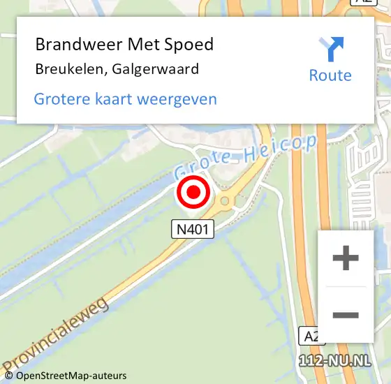 Locatie op kaart van de 112 melding: Brandweer Met Spoed Naar Breukelen, Galgerwaard op 15 juli 2015 02:33