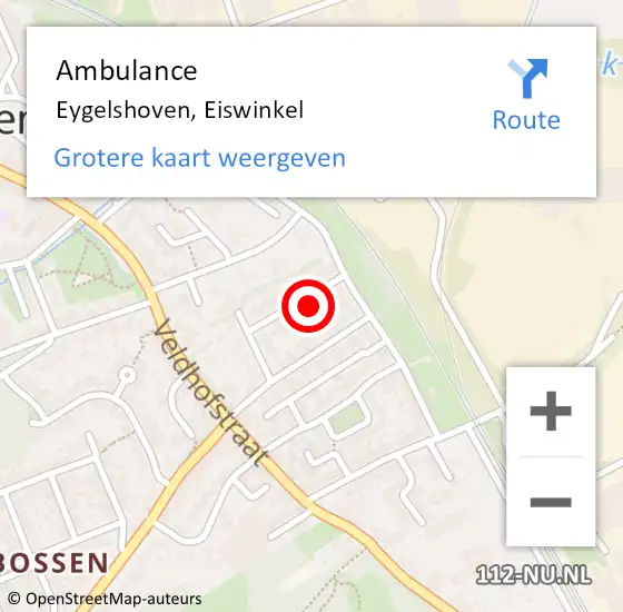 Locatie op kaart van de 112 melding: Ambulance Eygelshoven, Eiswinkel op 12 september 2013 18:55