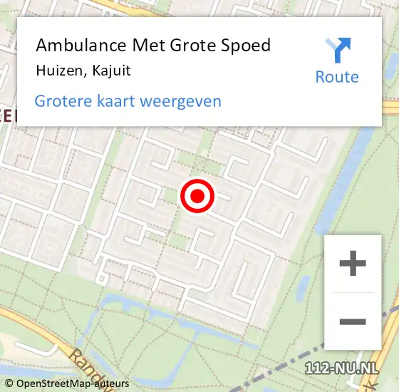 Locatie op kaart van de 112 melding: Ambulance Met Grote Spoed Naar Huizen, Kajuit op 15 juli 2015 11:37