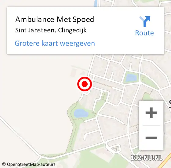Locatie op kaart van de 112 melding: Ambulance Met Spoed Naar Sint Jansteen, Clingedijk op 15 juli 2015 15:06
