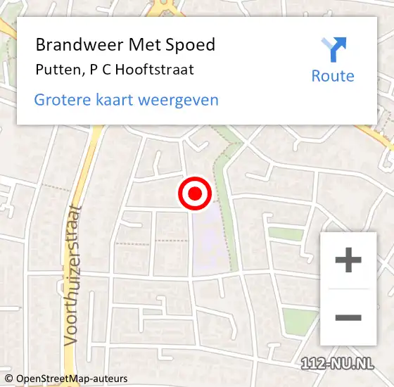 Locatie op kaart van de 112 melding: Brandweer Met Spoed Naar Putten, P C Hooftstraat op 15 juli 2015 16:35