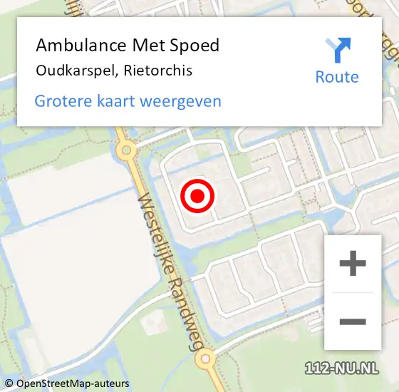 Locatie op kaart van de 112 melding: Ambulance Met Spoed Naar Oudkarspel, Rietorchis op 15 juli 2015 19:29