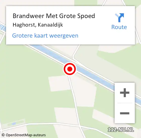 Locatie op kaart van de 112 melding: Brandweer Met Grote Spoed Naar Haghorst, Kanaaldijk op 15 juli 2015 20:50