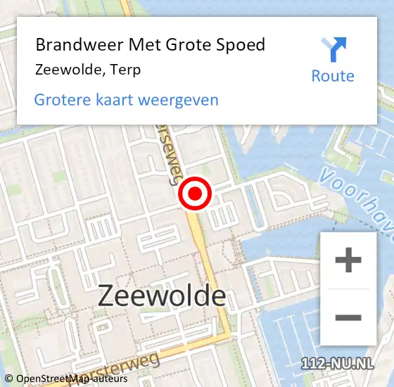 Locatie op kaart van de 112 melding: Brandweer Met Grote Spoed Naar Zeewolde, Terp op 15 juli 2015 21:55