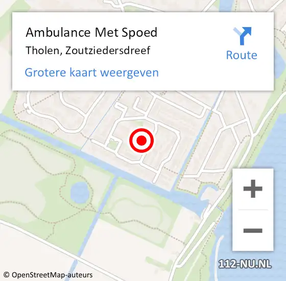 Locatie op kaart van de 112 melding: Ambulance Met Spoed Naar Tholen, Zoutziedersdreef op 16 juli 2015 00:09