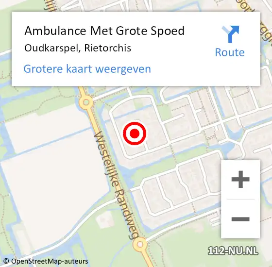 Locatie op kaart van de 112 melding: Ambulance Met Grote Spoed Naar Oudkarspel, Rietorchis op 16 juli 2015 00:22