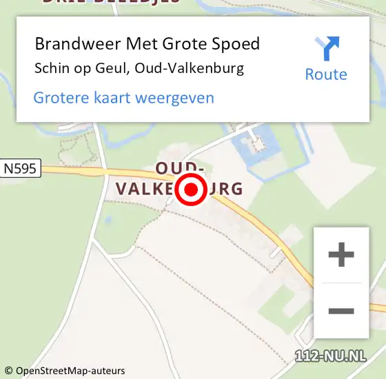 Locatie op kaart van de 112 melding: Brandweer Met Grote Spoed Naar Schin op Geul, Oud-Valkenburg op 16 juli 2015 02:08