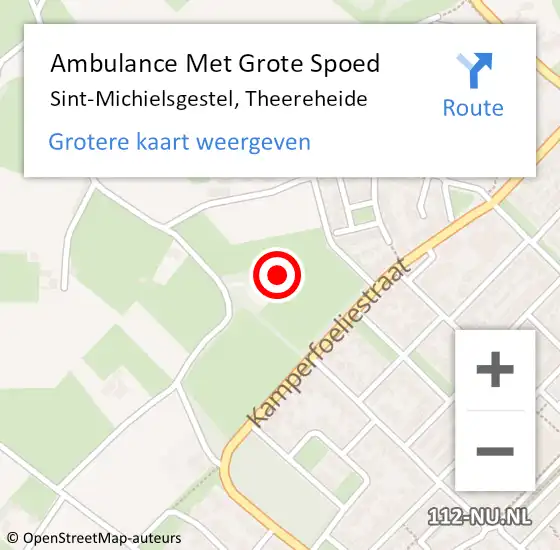 Locatie op kaart van de 112 melding: Ambulance Met Grote Spoed Naar Sint-Michielsgestel, Theereheide op 16 juli 2015 10:43