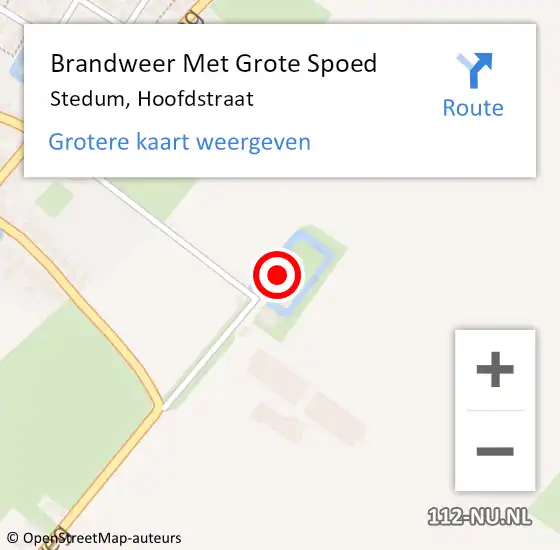 Locatie op kaart van de 112 melding: Brandweer Met Grote Spoed Naar Stedum, Hoofdstraat op 16 juli 2015 12:15