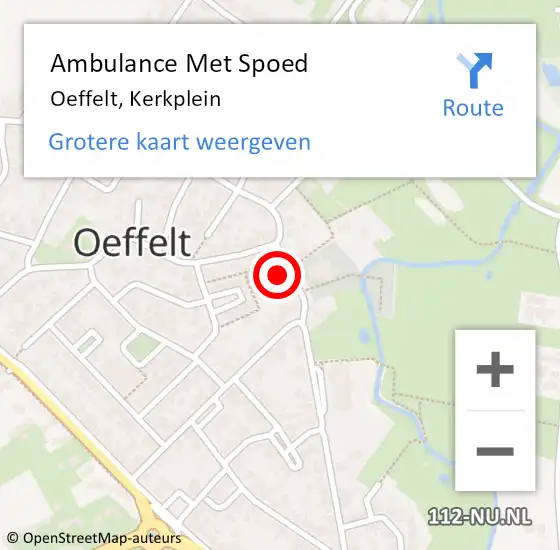 Locatie op kaart van de 112 melding: Ambulance Met Spoed Naar Oeffelt, Kerkplein op 16 juli 2015 14:42