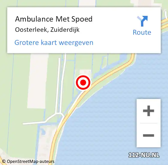 Locatie op kaart van de 112 melding: Ambulance Met Spoed Naar Oosterleek, Zuiderdijk op 16 juli 2015 14:49