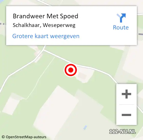 Locatie op kaart van de 112 melding: Brandweer Met Spoed Naar Schalkhaar, Weseperweg op 16 juli 2015 15:21