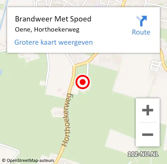 Locatie op kaart van de 112 melding: Brandweer Met Spoed Naar Oene, Horthoekerweg op 16 juli 2015 16:20