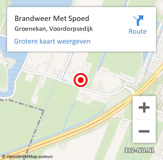 Locatie op kaart van de 112 melding: Brandweer Met Spoed Naar Groenekan, Voordorpsedijk op 16 juli 2015 16:48