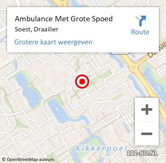 Locatie op kaart van de 112 melding: Ambulance Met Grote Spoed Naar Soest, Draailier op 16 juli 2015 18:15