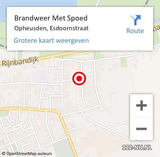 Locatie op kaart van de 112 melding: Brandweer Met Spoed Naar Opheusden, Esdoornstraat op 16 juli 2015 18:35