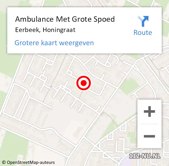 Locatie op kaart van de 112 melding: Ambulance Met Grote Spoed Naar Eerbeek, Honingraat op 16 juli 2015 18:36