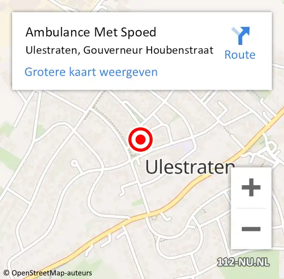 Locatie op kaart van de 112 melding: Ambulance Met Spoed Naar Ulestraten, Gouverneur Houbenstraat op 14 november 2013 11:50