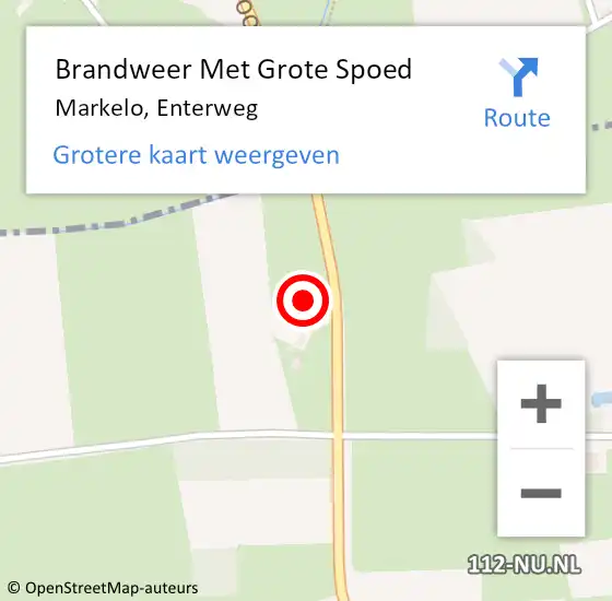 Locatie op kaart van de 112 melding: Brandweer Met Grote Spoed Naar Markelo, Enterweg op 17 juli 2015 05:43