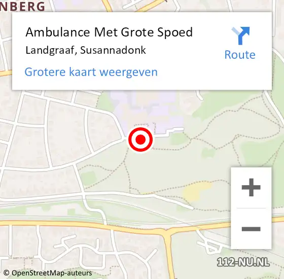 Locatie op kaart van de 112 melding: Ambulance Met Grote Spoed Naar Landgraaf, Susannadonk op 17 juli 2015 07:45