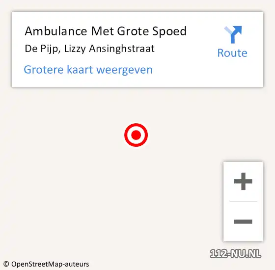Locatie op kaart van de 112 melding: Ambulance Met Grote Spoed Naar De Pijp, Lizzy Ansinghstraat op 14 november 2013 12:13