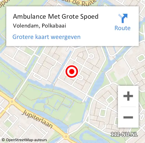 Locatie op kaart van de 112 melding: Ambulance Met Grote Spoed Naar Volendam, Polkabaai op 17 juli 2015 09:40