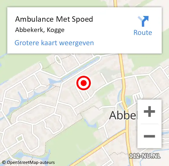 Locatie op kaart van de 112 melding: Ambulance Met Spoed Naar Abbekerk, Kogge op 17 juli 2015 10:02