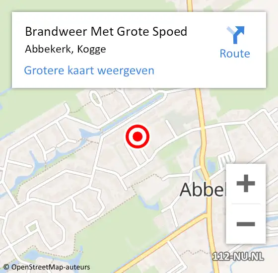 Locatie op kaart van de 112 melding: Brandweer Met Grote Spoed Naar Abbekerk, Kogge op 17 juli 2015 10:33