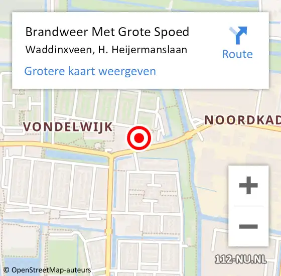 Locatie op kaart van de 112 melding: Brandweer Met Grote Spoed Naar Waddinxveen, H. Heijermanslaan op 17 juli 2015 11:25