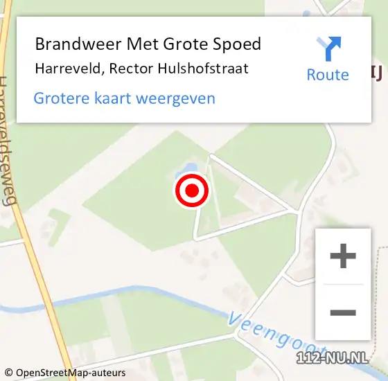 Locatie op kaart van de 112 melding: Brandweer Met Grote Spoed Naar Harreveld, Rector Hulshofstraat op 17 juli 2015 11:56