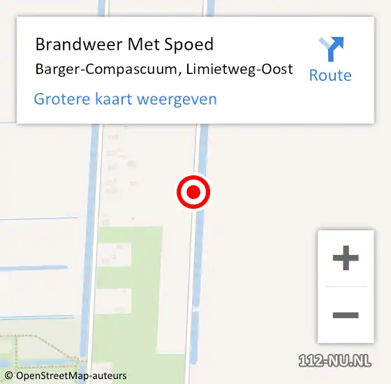 Locatie op kaart van de 112 melding: Brandweer Met Spoed Naar Barger-Compascuum, Limietweg-Oost op 17 juli 2015 13:13