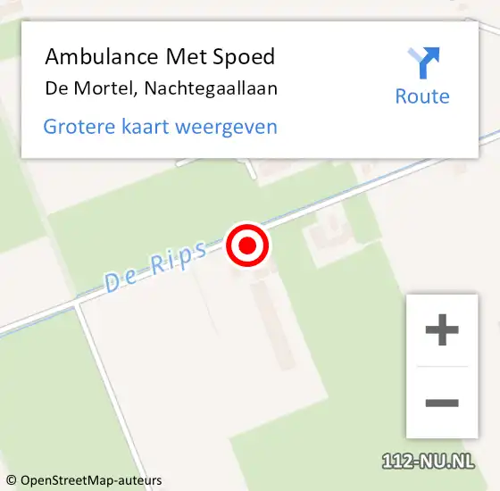 Locatie op kaart van de 112 melding: Ambulance Met Spoed Naar De Mortel, Nachtegaallaan op 17 juli 2015 13:49