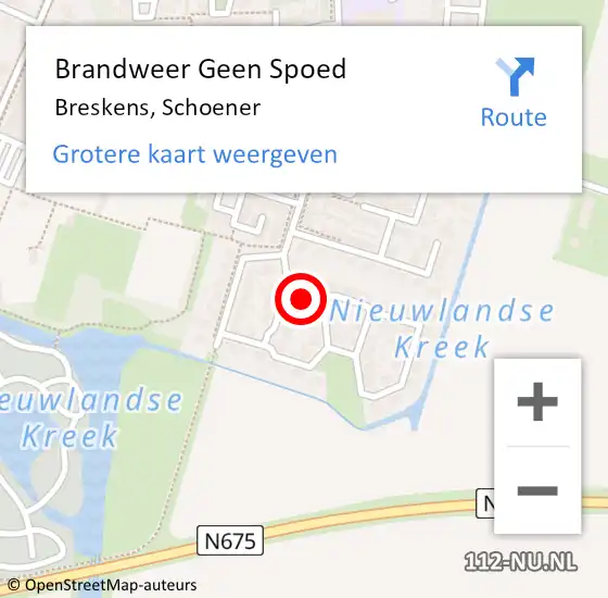 Locatie op kaart van de 112 melding: Brandweer Geen Spoed Naar Breskens, Schoener op 17 juli 2015 14:09