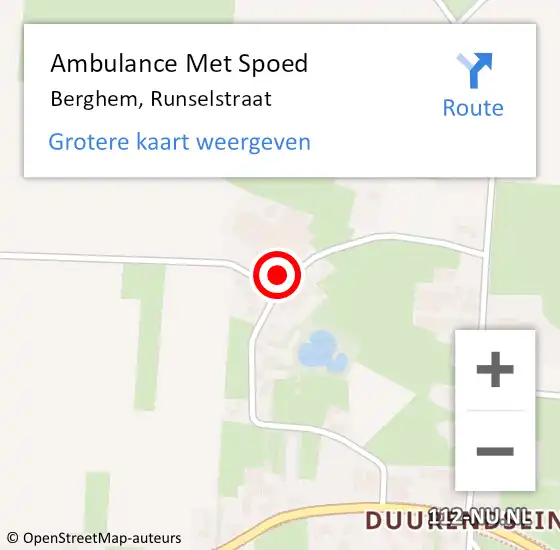 Locatie op kaart van de 112 melding: Ambulance Met Spoed Naar Berghem, Runselstraat op 17 juli 2015 15:57