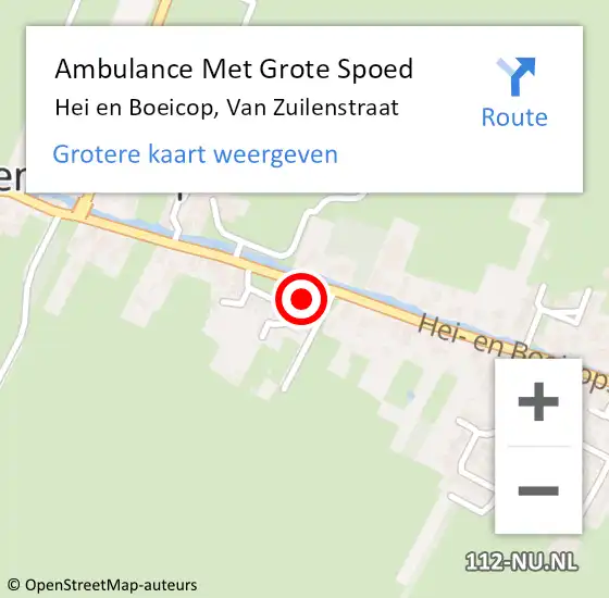 Locatie op kaart van de 112 melding: Ambulance Met Grote Spoed Naar Hei en Boeicop, Van Zuilenstraat op 17 juli 2015 16:57