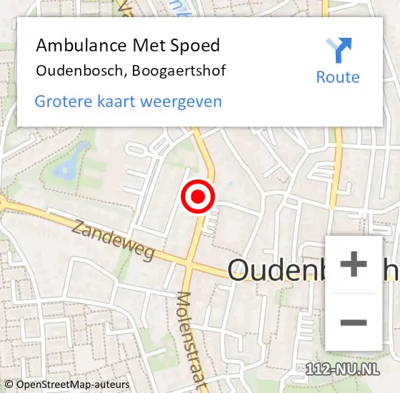 Locatie op kaart van de 112 melding: Ambulance Met Spoed Naar Oudenbosch, Boogaertshof op 17 juli 2015 17:29