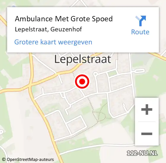 Locatie op kaart van de 112 melding: Ambulance Met Grote Spoed Naar Lepelstraat, Geuzenhof op 17 juli 2015 17:34