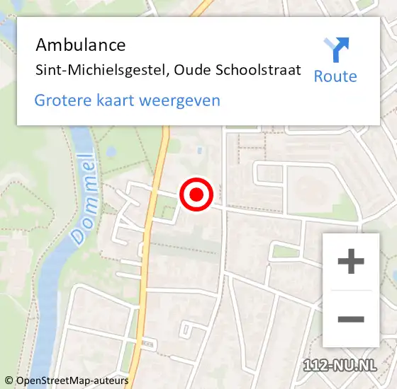 Locatie op kaart van de 112 melding: Ambulance Sint-Michielsgestel, Oude Schoolstraat op 17 juli 2015 17:36