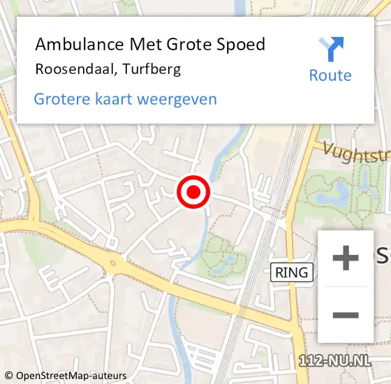 Locatie op kaart van de 112 melding: Ambulance Met Grote Spoed Naar Roosendaal, Turfberg op 17 juli 2015 18:15