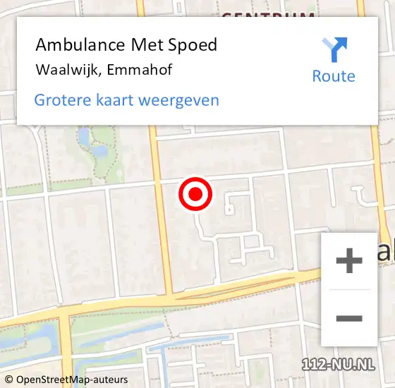 Locatie op kaart van de 112 melding: Ambulance Met Spoed Naar Waalwijk, Emmahof op 17 juli 2015 19:02