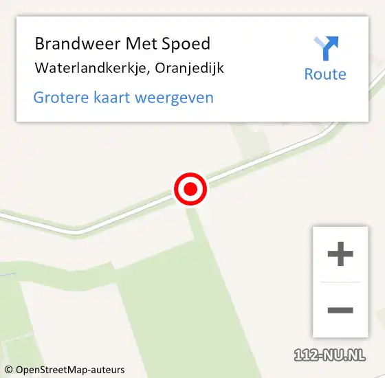 Locatie op kaart van de 112 melding: Brandweer Met Spoed Naar Waterlandkerkje, Oranjedijk op 17 juli 2015 19:19