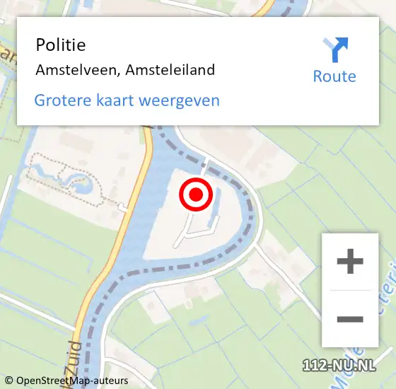 Locatie op kaart van de 112 melding: Politie Amstelveen, Amsteleiland op 17 juli 2015 19:43