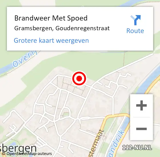 Locatie op kaart van de 112 melding: Brandweer Met Spoed Naar Gramsbergen, Goudenregenstraat op 17 juli 2015 20:05