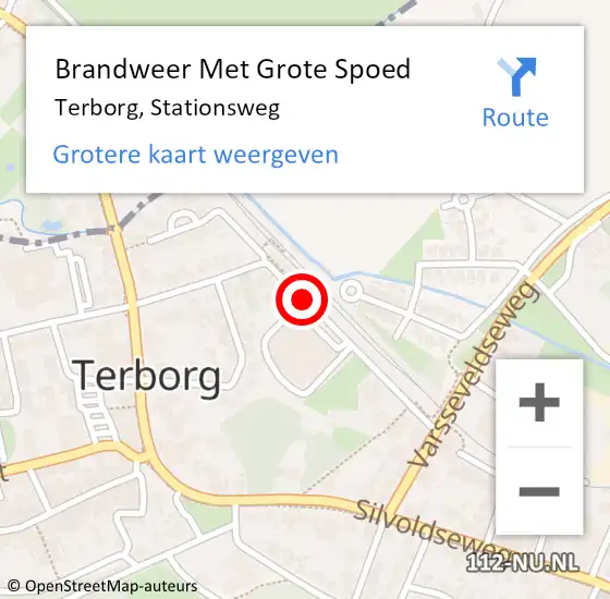 Locatie op kaart van de 112 melding: Brandweer Met Grote Spoed Naar Terborg, Stationsweg op 17 juli 2015 20:26