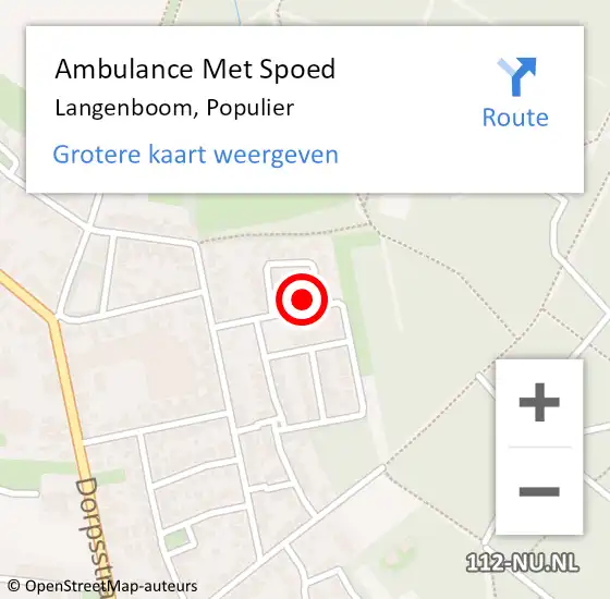 Locatie op kaart van de 112 melding: Ambulance Met Spoed Naar Langenboom, Populier op 17 juli 2015 22:36