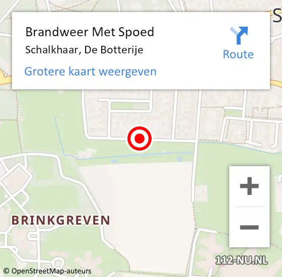 Locatie op kaart van de 112 melding: Brandweer Met Spoed Naar Schalkhaar, De Botterije op 17 juli 2015 23:35