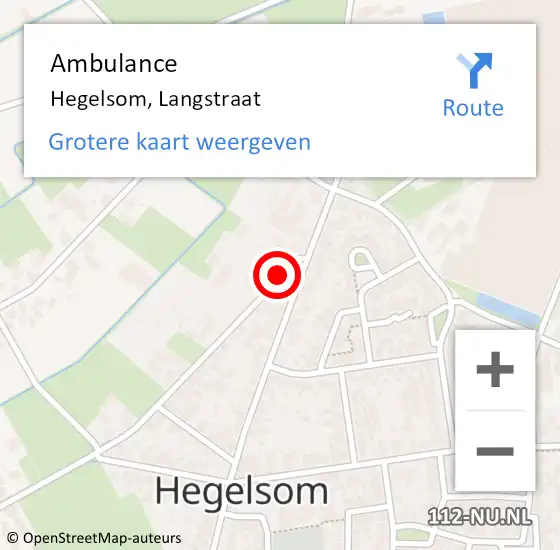 Locatie op kaart van de 112 melding: Ambulance Hegelsom, Langstraat op 14 november 2013 13:21