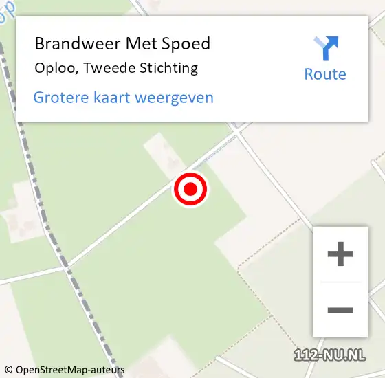 Locatie op kaart van de 112 melding: Brandweer Met Spoed Naar Oploo, Tweede Stichting op 18 juli 2015 02:26