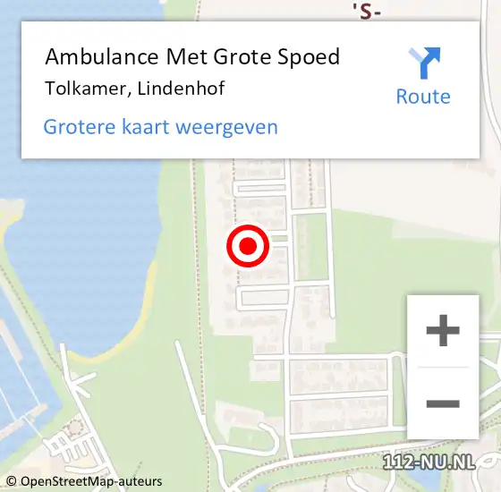 Locatie op kaart van de 112 melding: Ambulance Met Grote Spoed Naar Tolkamer, Lindenhof op 18 juli 2015 07:23